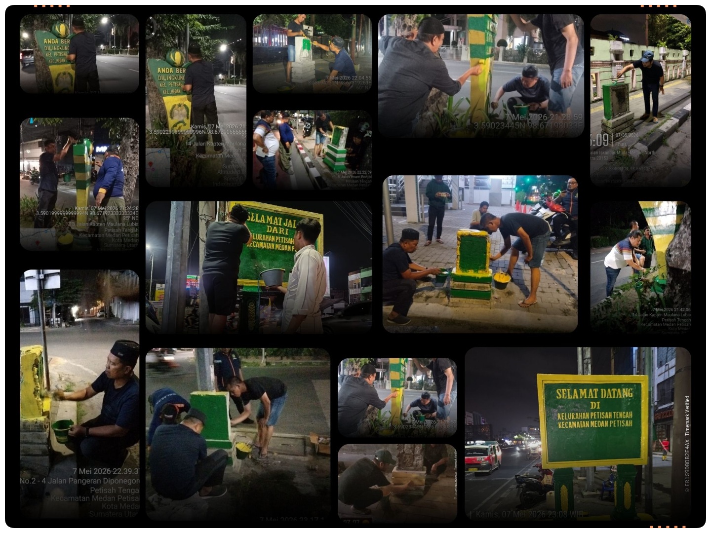 Kegiatan Pengecatan Tapal Batas Wilayah Kelurahan Petisah Tengah