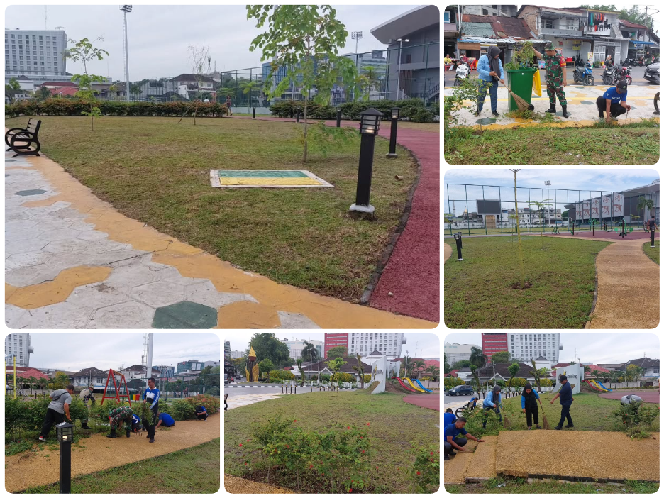 Kegiatan Gotong Royong Bersama Medan Petisah (GOMASH) di Taman Kebun Bunga